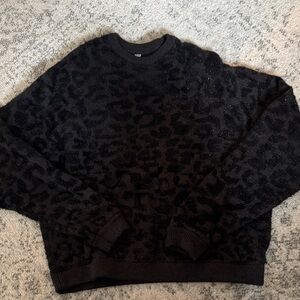 lululemon athletica Black Textured Crewneck Sweater